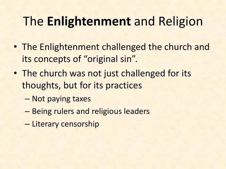 the enlightenment and religion