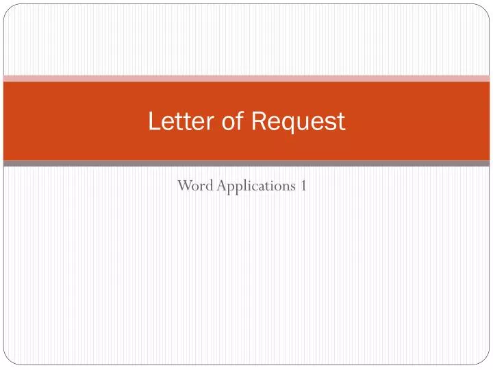 letter of request
