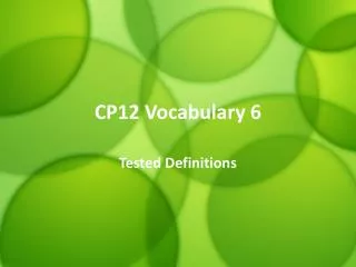 CP12 Vocabulary 6