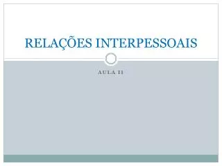 rela es interpessoais