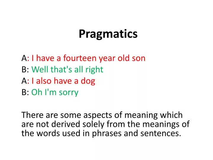 pragmatics