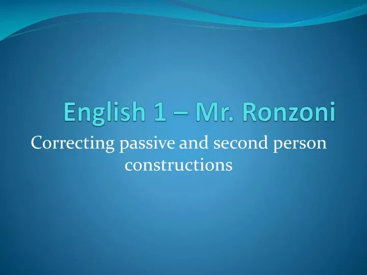 english 1 mr ronzoni