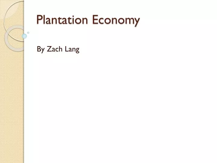 plantation economy