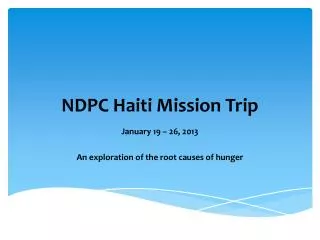 NDPC Haiti Mission Trip