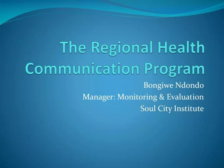 the regional health communication program