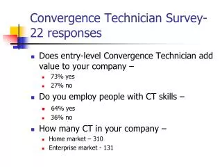 Convergence Technician Survey- 22 responses