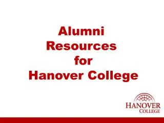 Alumni Resources for Hanover College