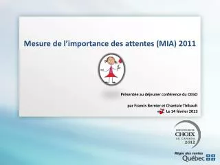 mesure de l importance des attentes mia 2011