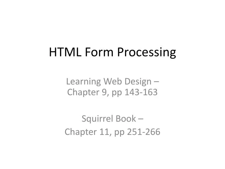 html form processing