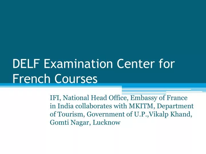 delf examination center for french courses