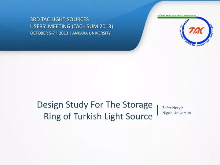 design study for the storage ring of turkish light source