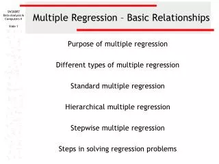 multiple regression basic relationships
