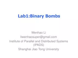 Lab1:Binary Bombs