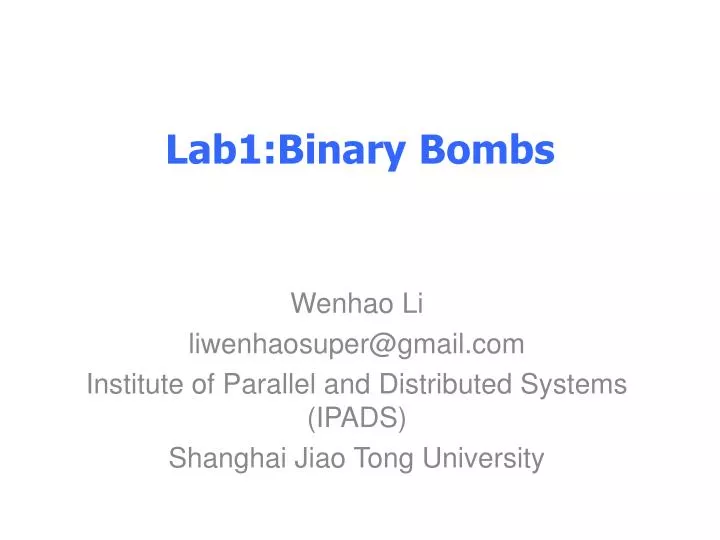 lab1 binary bombs