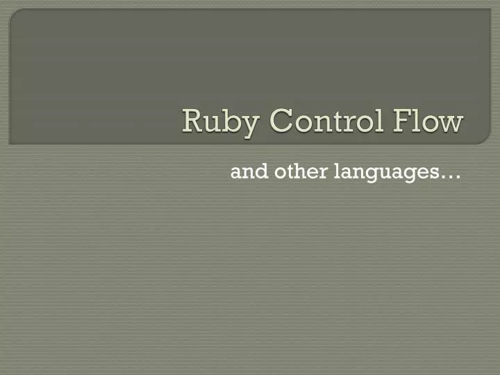 ruby control flow