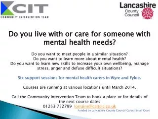 Do you live with or care for someone with mental health needs?