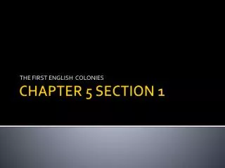CHAPTER 5 SECTION 1