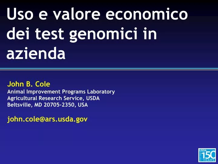 uso e valore economico dei test genomici in azienda