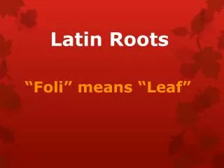 Latin Roots