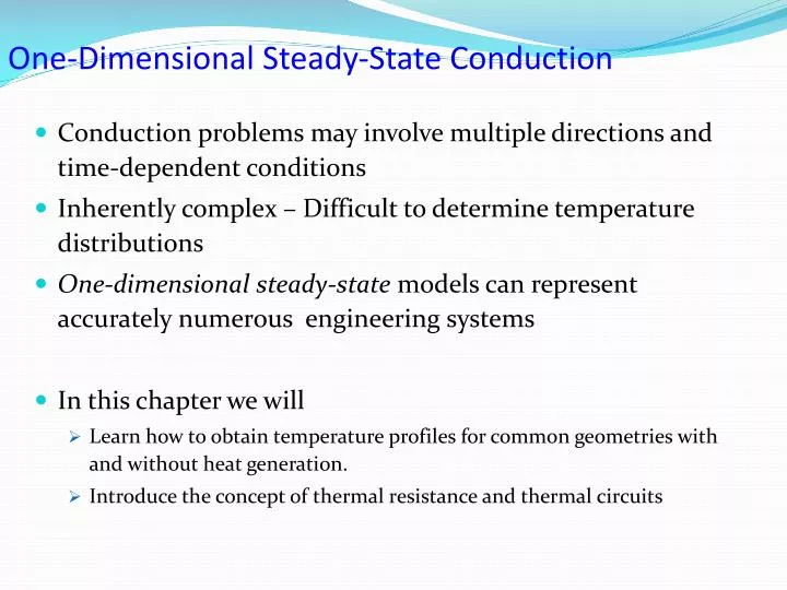 one dimensional steady state conduction