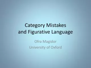 Category Mistakes and Figurative Language