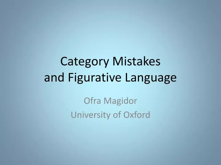 category mistakes and figurative language