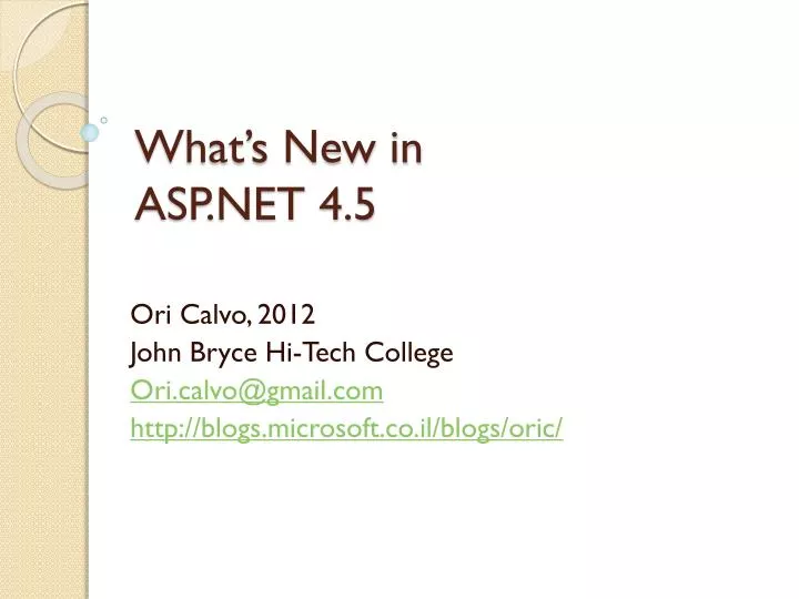 what s new in asp net 4 5