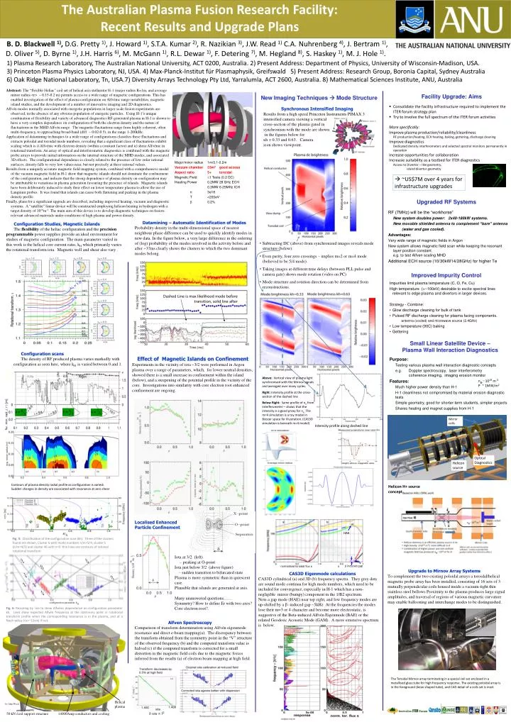 the australian plasma fusion research facility recent results and upgrade plans