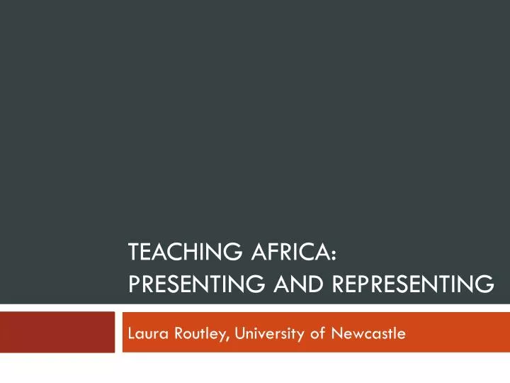 teaching africa presenting and representing