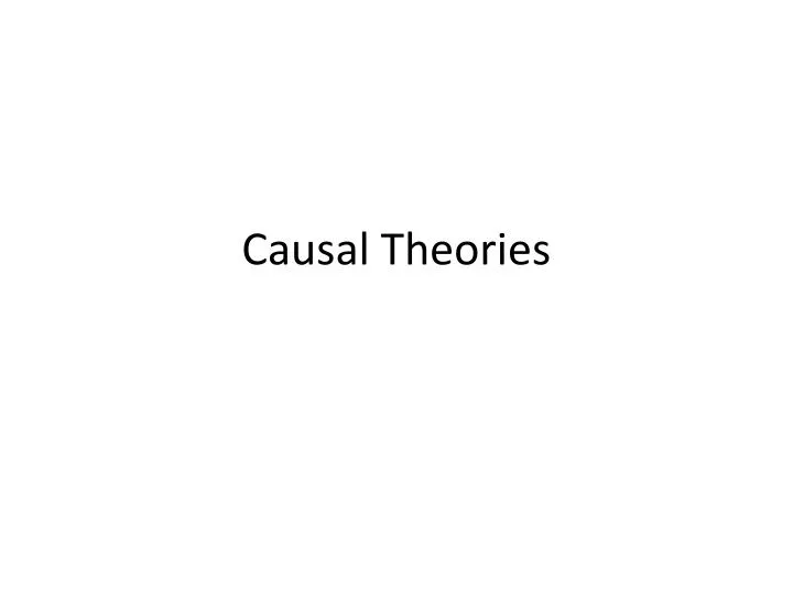 causal theories