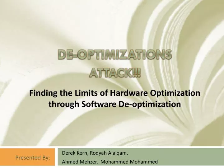 de optimizations attack