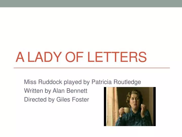 a lady of letters