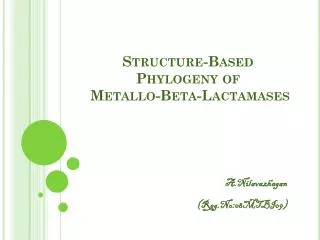 Structure-Based Phylogeny of Metallo -Beta- Lactamases
