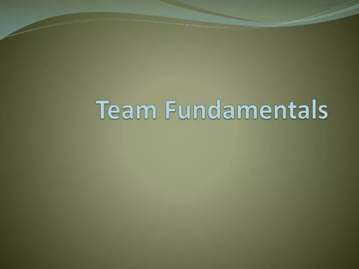 team fundamentals