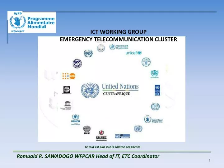 ict working group emergency telecommunication cluster