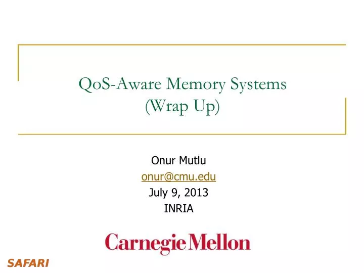 qos aware memory systems wrap up