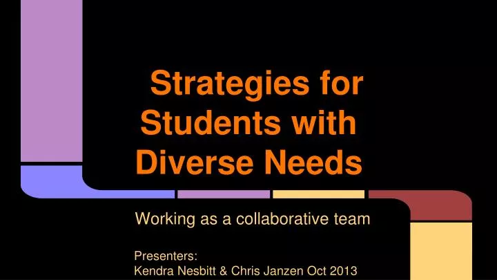 strategies for students with diverse needs