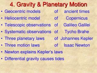 4. Gravity &amp; Planetary Motion