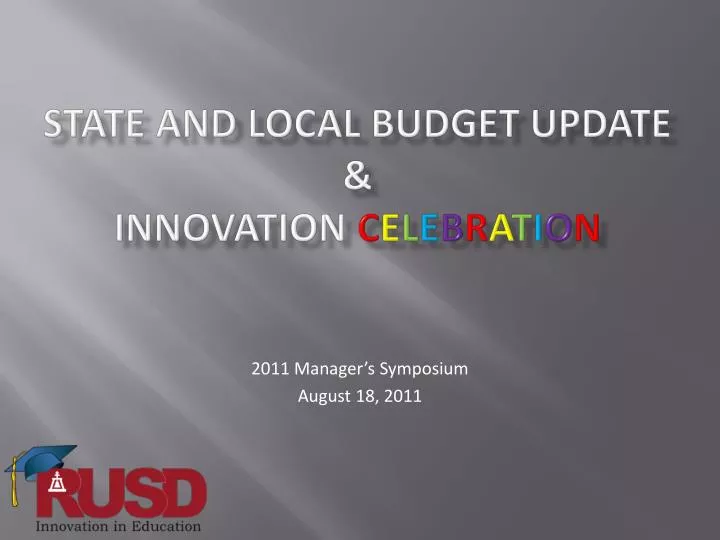 state and local budget update innovation c e l e b r a t i o n