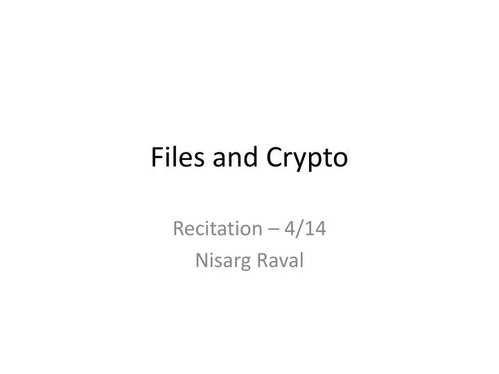 files and crypto