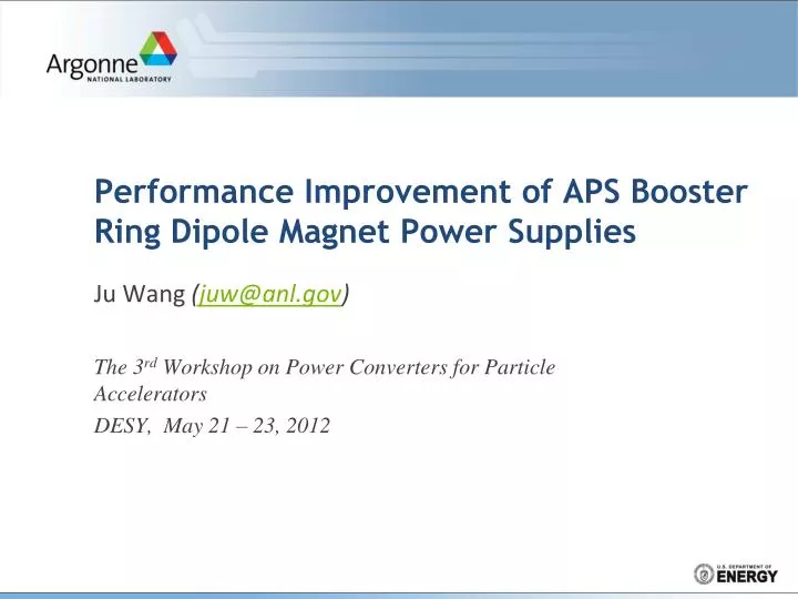 performance improvement of aps booster ring dipole magnet power supplies