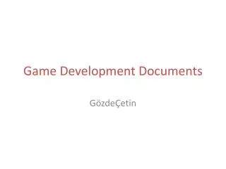 Game Development Documents