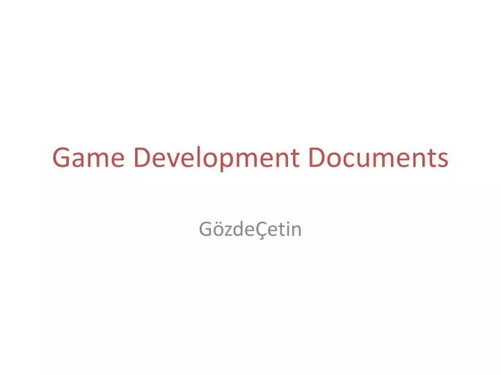 game development documents