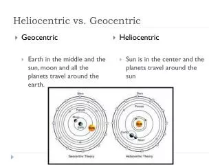 Heliocentric vs. Geocentric