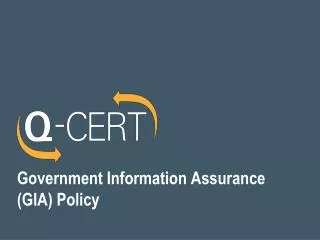 Government Information Assurance (GIA) Policy