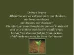 Building a Legacy: The Role of Teachers and Parents in Shaping Future Generations - slide 1