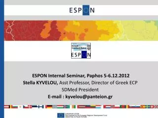 ESPON Internal Seminar , Paphos 5-6.12.2012