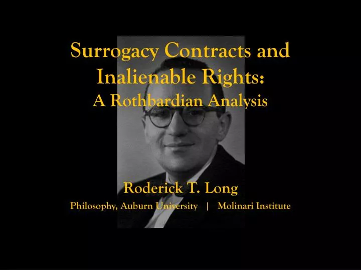 surrogacy contracts and inalienable rights a rothbardian analysis
