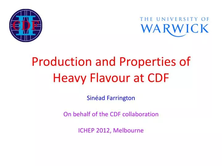 production and properties of heavy flavour at cdf