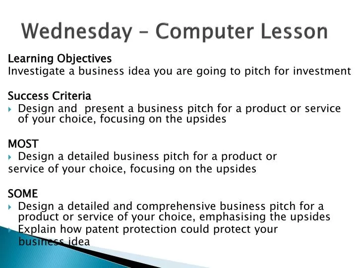 wednesday computer lesson